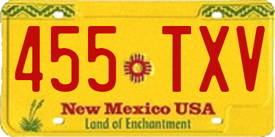 NM license plate 455TXV