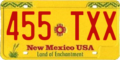 NM license plate 455TXX