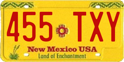 NM license plate 455TXY
