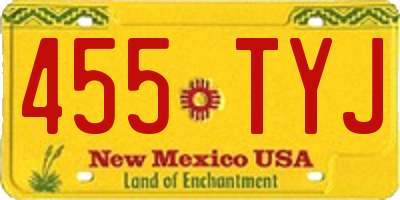 NM license plate 455TYJ