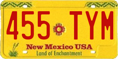 NM license plate 455TYM