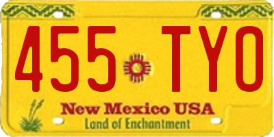 NM license plate 455TYO
