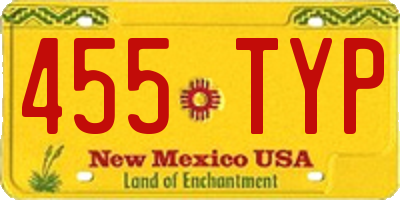 NM license plate 455TYP