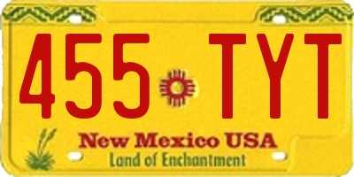 NM license plate 455TYT