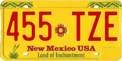 NM license plate 455TZE