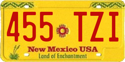 NM license plate 455TZI