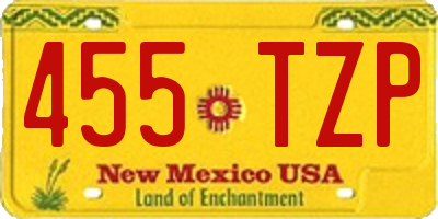 NM license plate 455TZP