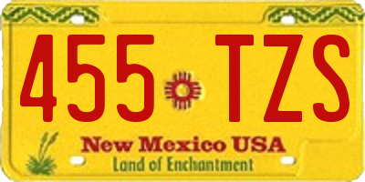 NM license plate 455TZS