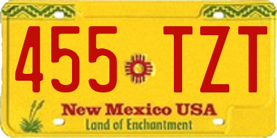 NM license plate 455TZT