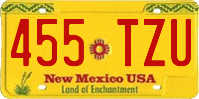 NM license plate 455TZU