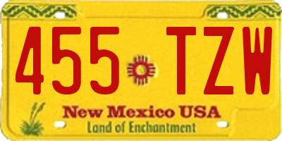 NM license plate 455TZW