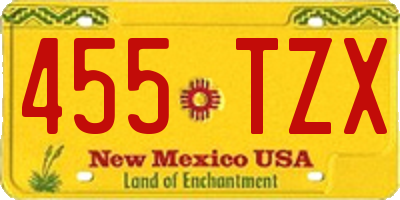NM license plate 455TZX