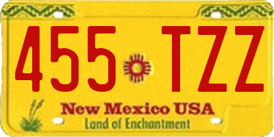 NM license plate 455TZZ