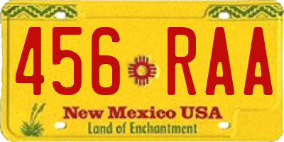 NM license plate 456RAA