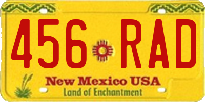 NM license plate 456RAD