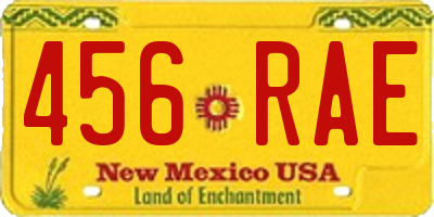 NM license plate 456RAE