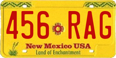 NM license plate 456RAG