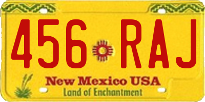 NM license plate 456RAJ