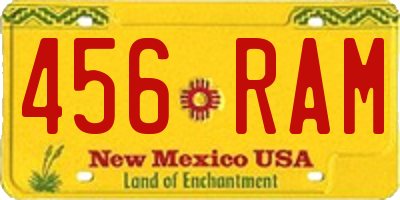 NM license plate 456RAM