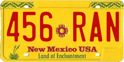 NM license plate 456RAN