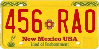 NM license plate 456RAO