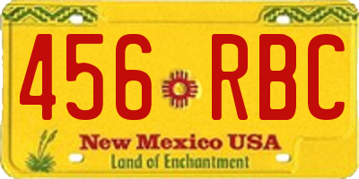 NM license plate 456RBC