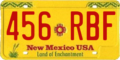 NM license plate 456RBF