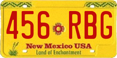 NM license plate 456RBG