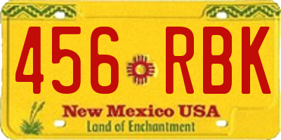 NM license plate 456RBK
