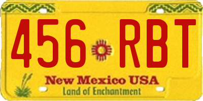 NM license plate 456RBT