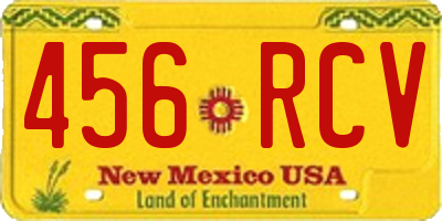 NM license plate 456RCV