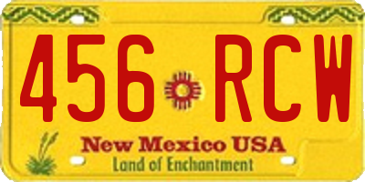 NM license plate 456RCW