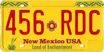 NM license plate 456RDC