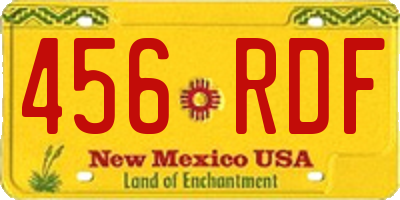NM license plate 456RDF
