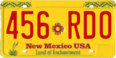 NM license plate 456RDO