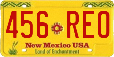NM license plate 456REO
