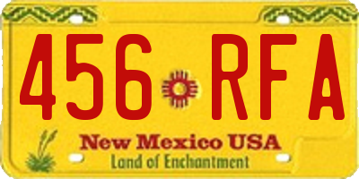 NM license plate 456RFA