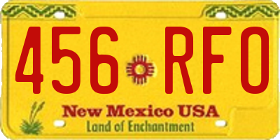 NM license plate 456RFO