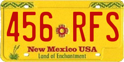 NM license plate 456RFS