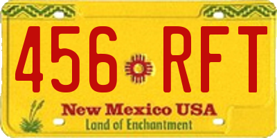 NM license plate 456RFT