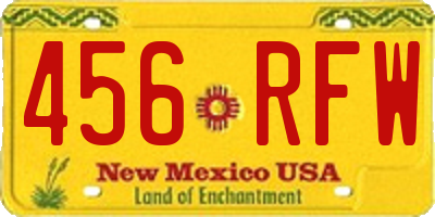 NM license plate 456RFW