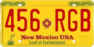 NM license plate 456RGB