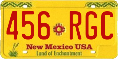 NM license plate 456RGC