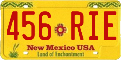 NM license plate 456RIE