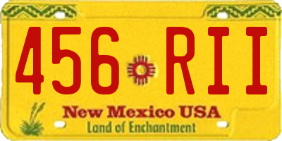 NM license plate 456RII