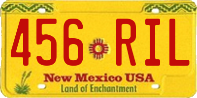NM license plate 456RIL