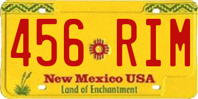 NM license plate 456RIM