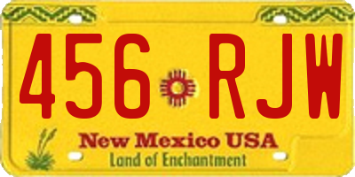 NM license plate 456RJW