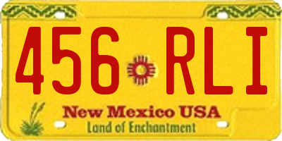 NM license plate 456RLI