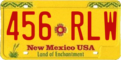 NM license plate 456RLW
